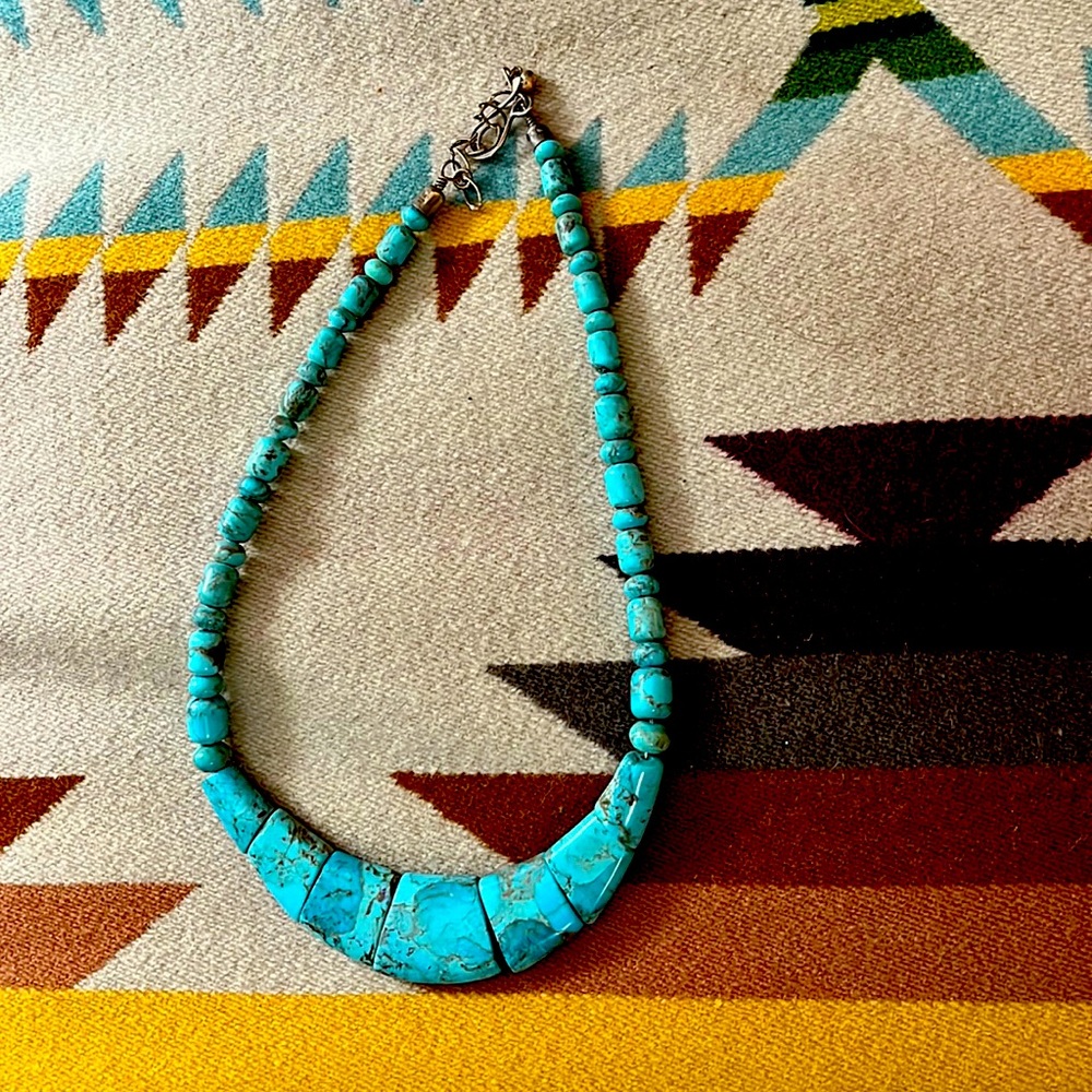 Jay King turquoise and sterling Cleopatra necklace